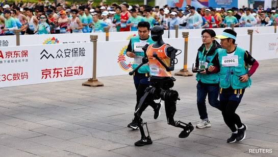 China pits humanoid robots against humans in half-marathon
