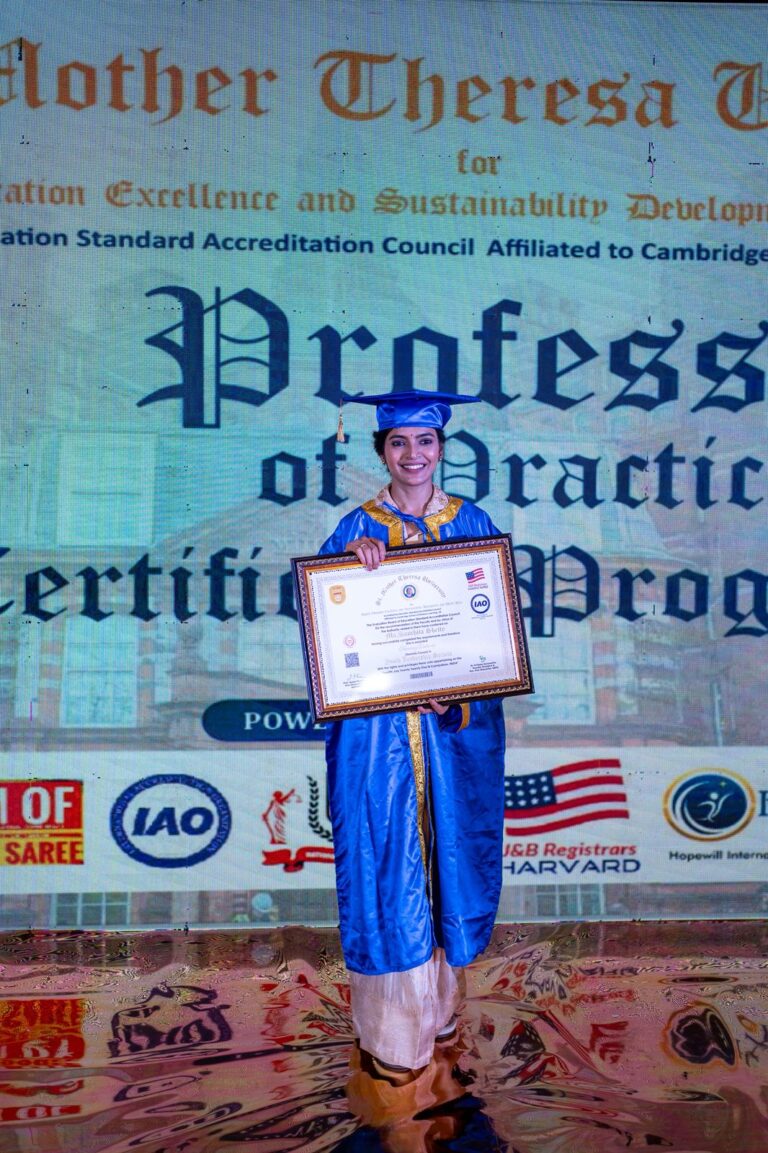 Actress Sanchita Shetty Honored with Doctorate by Mother Teresa University