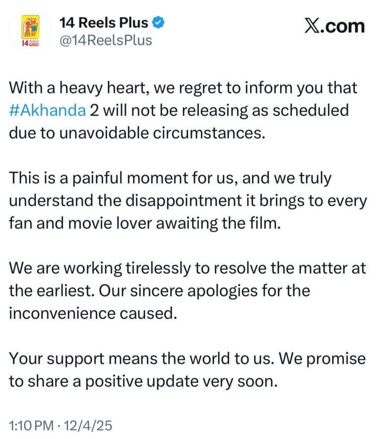 Akhanda 2 postponed