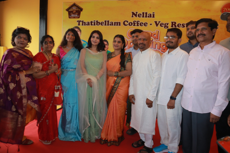 Actress Ananya Nagalla and V6 Theenmar Chandravva Launch Nellai Thatibellam Coffee – Veg Restaurant at Narayanaguda
