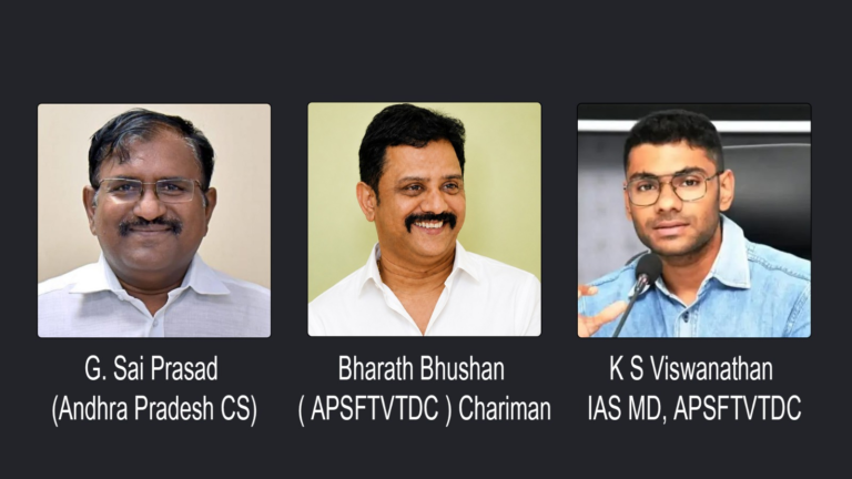 APSFTVTDC Chairman Bharath Bhushan, APFDC MD Viswanathan Hold High-Level Meeting with AP Chief Secretary Sai Prasad to Boost Andhra Pradesh’s Film Industry