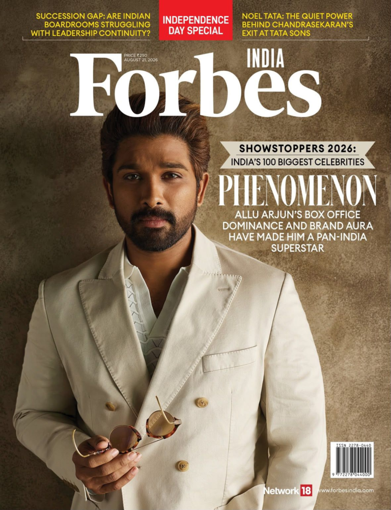 Icon Star Allu Arjun’s graces the cover of FORBES India’s Showstoppers 2026 edition