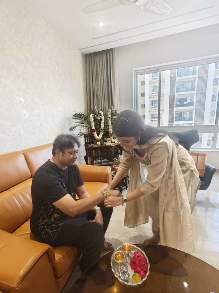 Actress Sri Gouri Priya Ties Rakhi to Cult Producer SKN on the Occasion of Rakhi Purnima