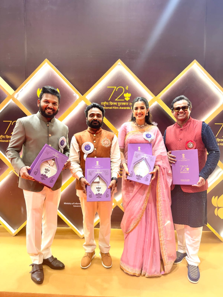 Niharika Konidela, Yadhu Vamsee and P. Ravi Kumar Honoured at the 72nd National Film Awards for ‘Committee Kurrollu’